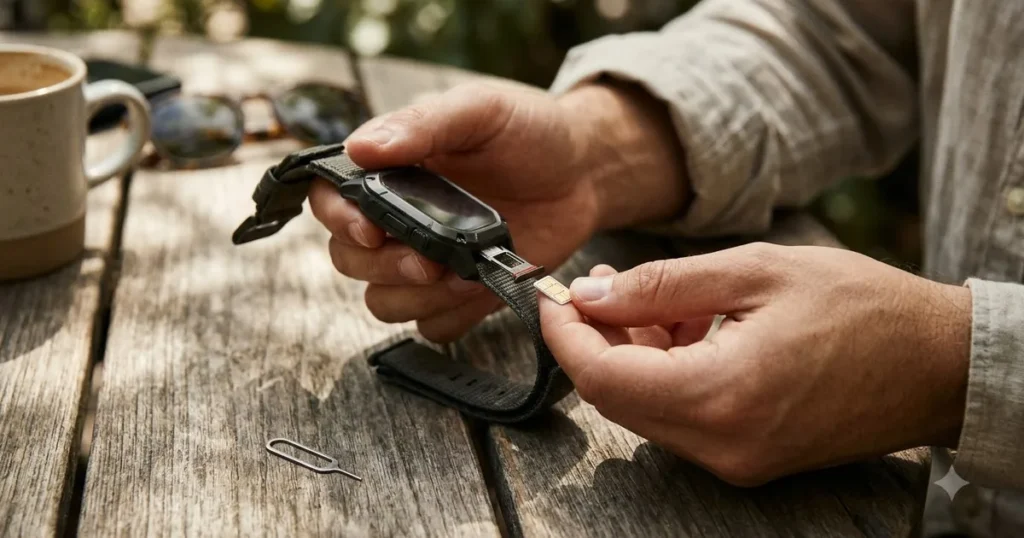Illustration for smartwatch with sim card